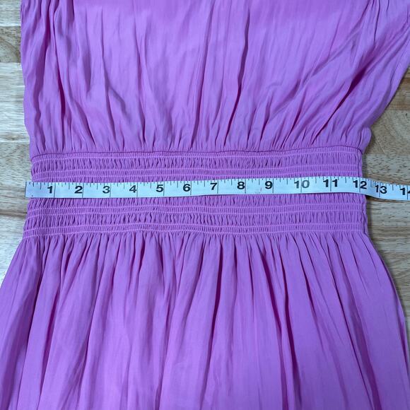 Ramy Brook NWT Samantha Dress Size XS Hi-Lo Asymmetrical Flounce Hem Smocked - Picture 8 of 9
